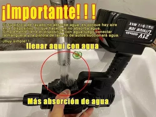 Hidrolavadora Portátil pistola de presión lavado de coche inalámbrico 24 V