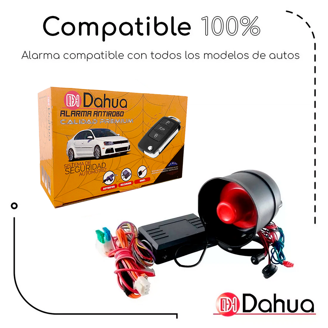 Alarma Automotriz Universal DAL020C 5 Seguros + Control | TAKAMAYA