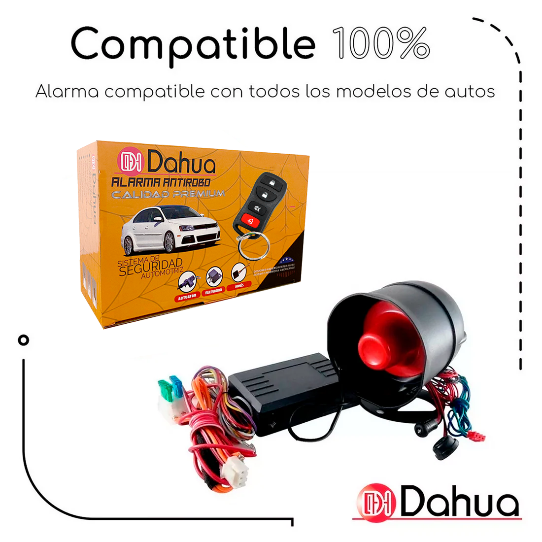 Alarma Automotriz Universal DAL017C 5 Seguros + Control | TAKAMAYA