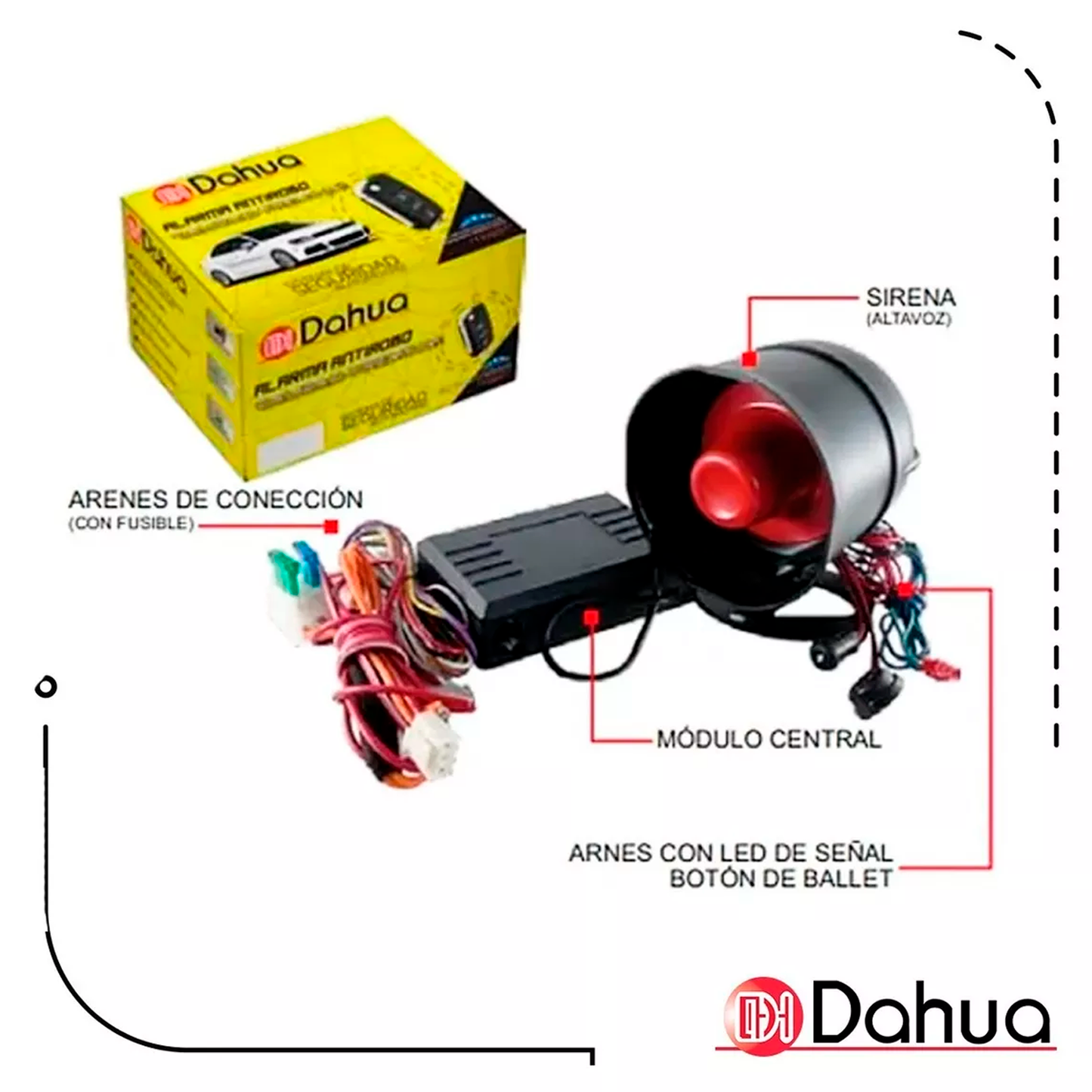 Alarma Automotriz DAL020 Universal con 2 Llaves y Control | TAKAMAYA