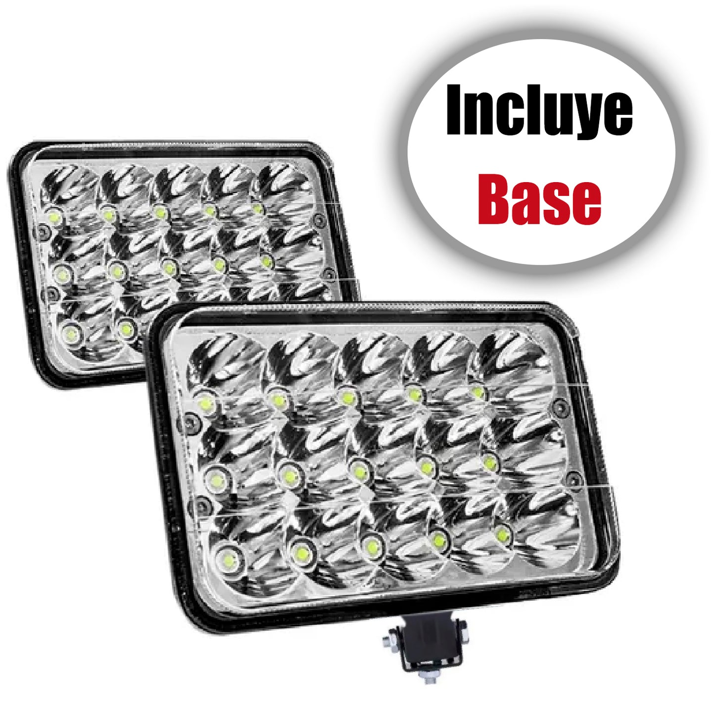 Faros 15 Hiper Led cuadrado 4x6 5 Pulgada Alta Intensidad H4