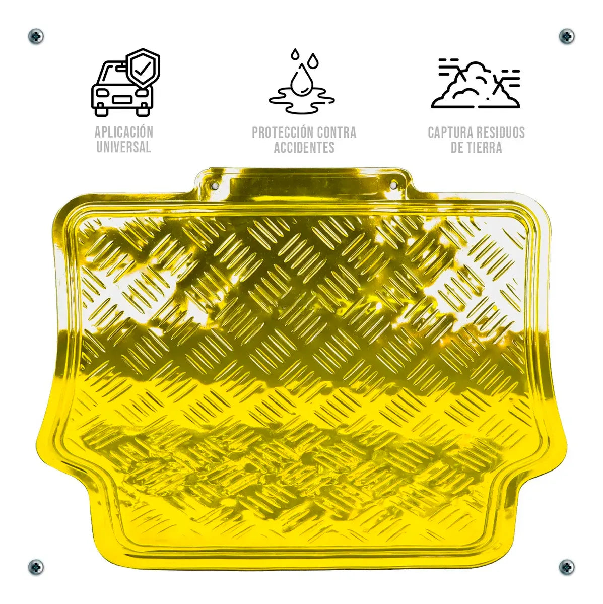Tapetes Auto Universales Amarillo Cromado 4P Metalizados | TAKAMAYA
