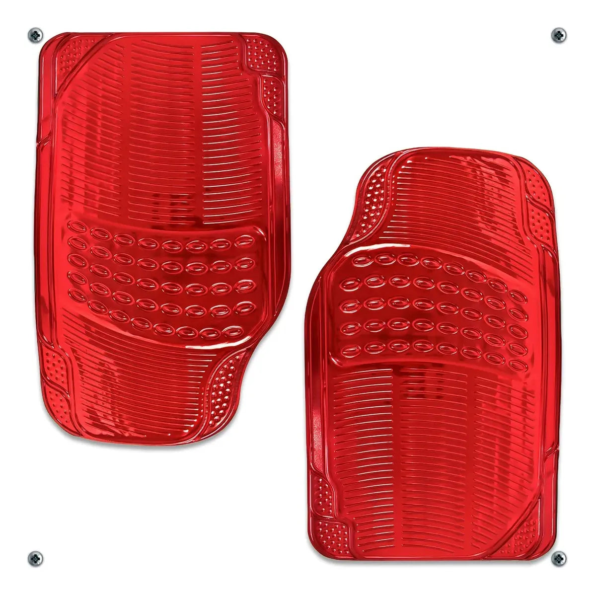 Tapetes Auto Universales Rojo Cromado 4P Metalizados | TAKAMAYA
