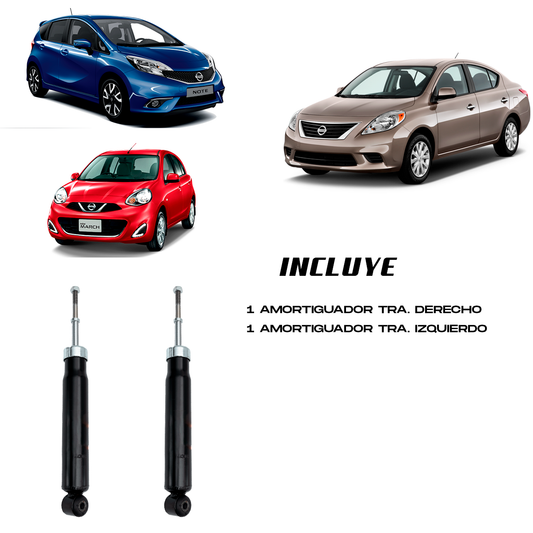 Amortiguadores Traseros Nissan Versa 2012–2019 | Par Takamaya
