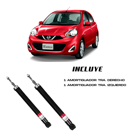 Amortiguadores Traseros Nissan March 2012–2022 a Gas | Par