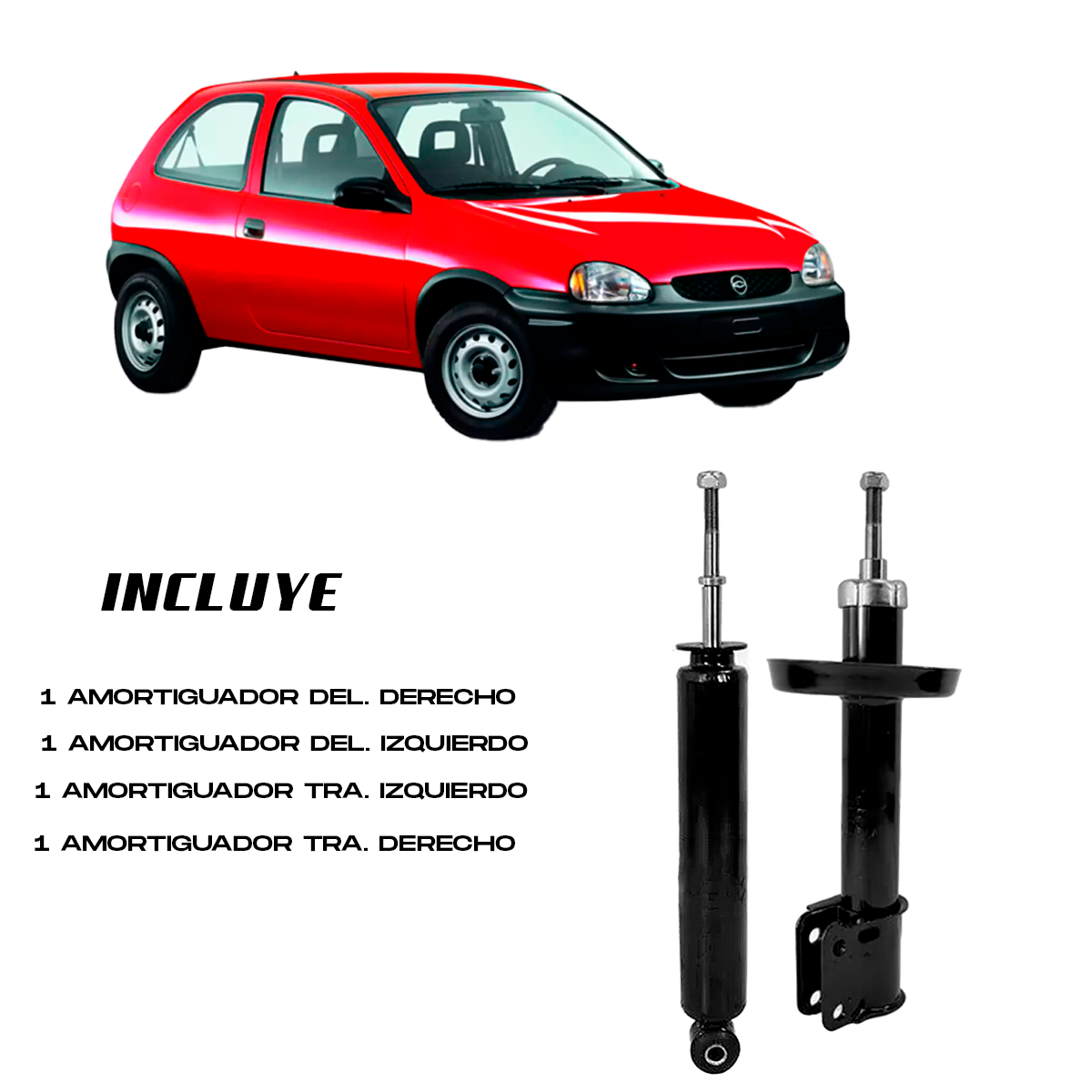 Amortiguadores Chevy 1993–2012 Kit 4 Pzas HID | TAKAMAYA