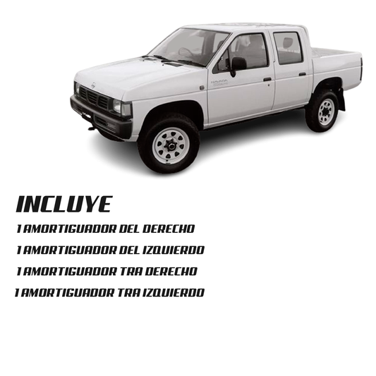 Kit 4 Amortiguadores Nissan D21 94–08 Delanteros y Traseros Gas