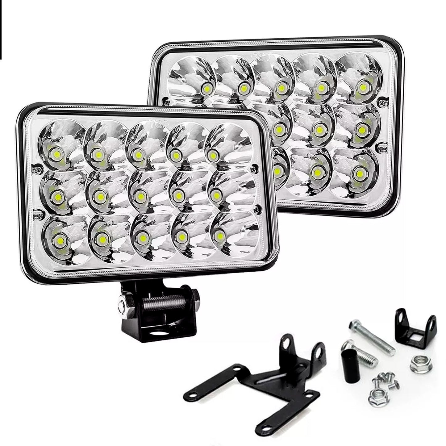 Faros 15 Hiper Led cuadrado 4x6 5 Pulgada Alta Intensidad H4
