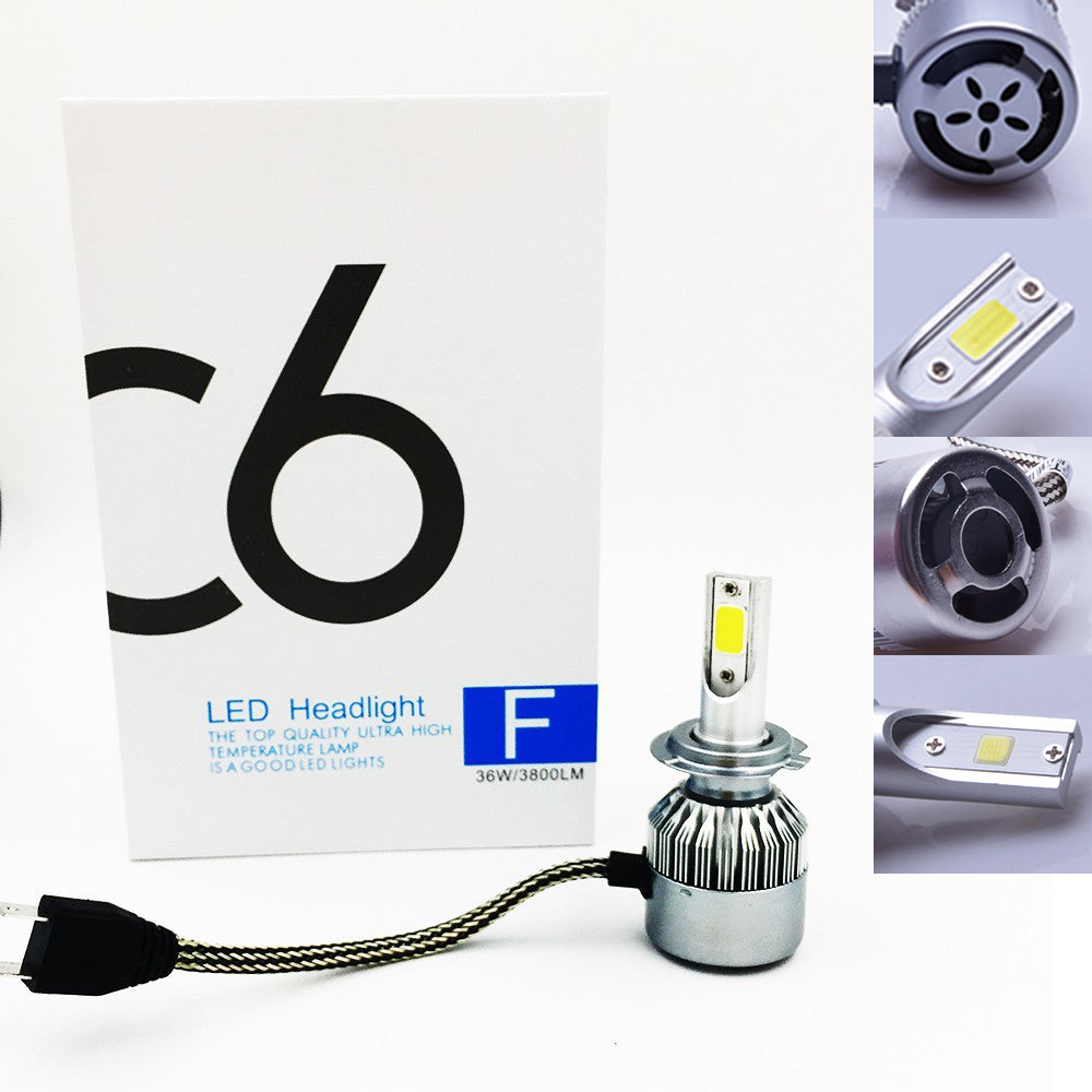 Kit de luces led  blanca para carro C6 mini H7 automática  de 72w