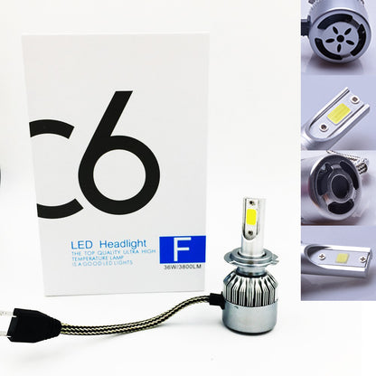 Kit de luces led  blanca para carro C6 mini H7 automática  de 72w