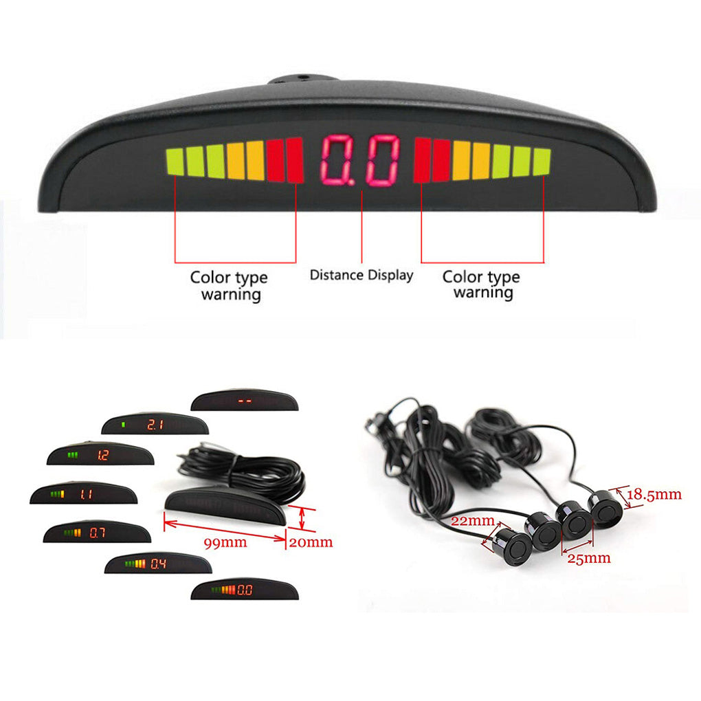 Kit  de sensor de Reversa para estacionarse LED Universal de 4 sensores con Display
