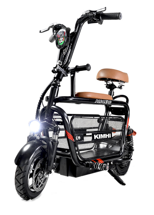 Motocicleta eléctrica moto bici tipo bicicleta Kimhi 2 Asientos Para Padres Y Bebé