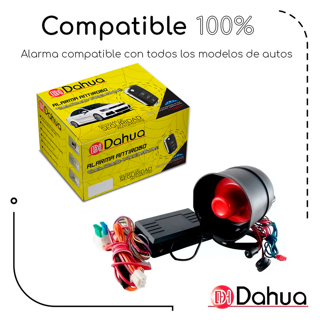 Alarma Automotriz DAL025 Universal con 2 Llaves y Control | TAKAMAYA
