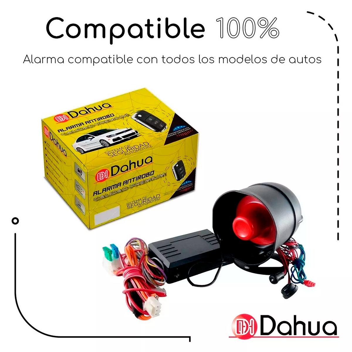 Alarma universal para auto Dahua DAL014 con 2 controles remotos