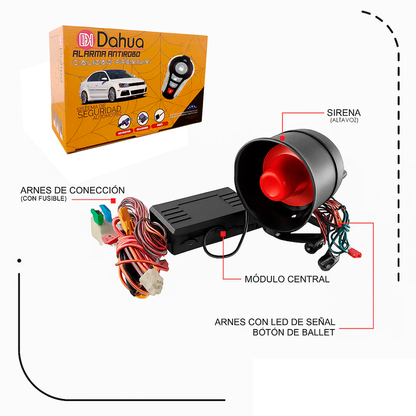 Alarma Automotriz Universal DAL021C 5 Seguros + Control | TAKAMAYA