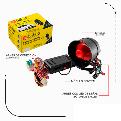 Alarma universal para auto Dahua DAL014 con 2 controles remotos