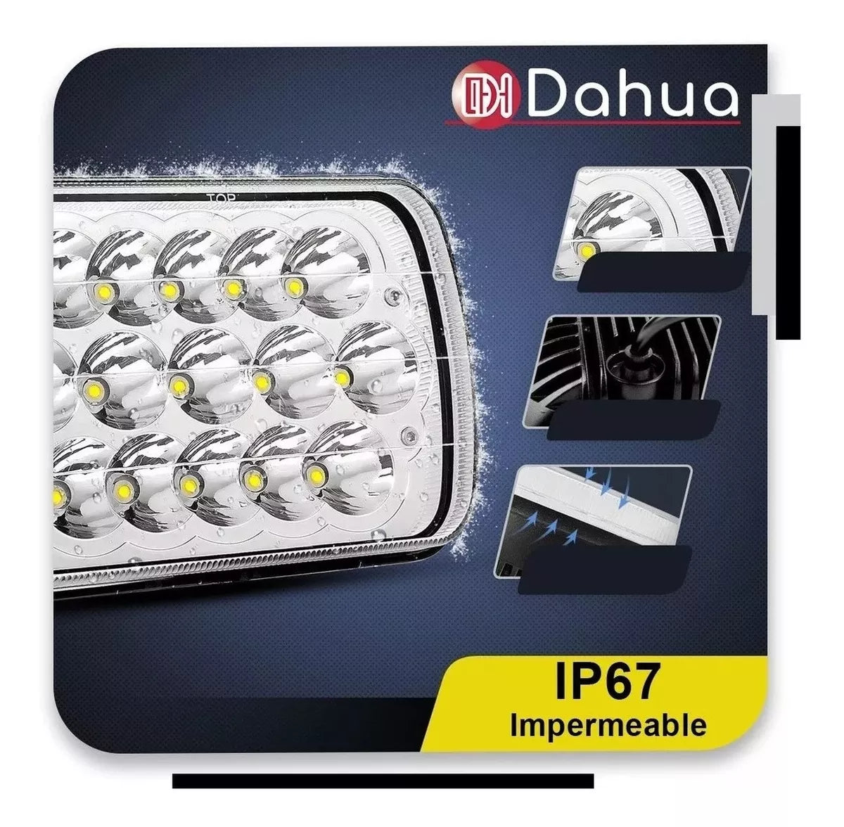 Faros Hiper Led 45w 7x5 Led Luz Alta Baja Jeep Pick Up