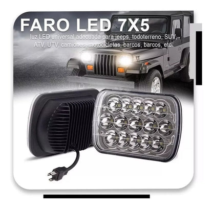 Faros Hiper Led 45w 7x5 Led Luz Alta Baja Jeep Pick Up