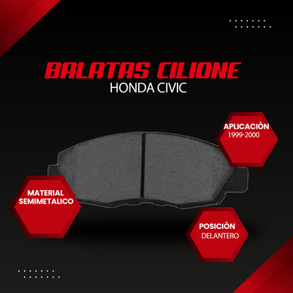 Balatas Delanteras Honda Civic 1999–2000 | Calidad y Envío Rápido