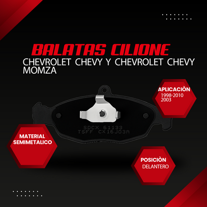 Balatas Delanteras Chevrolet Chevy 1998-2010, Chevy Momza 2003
