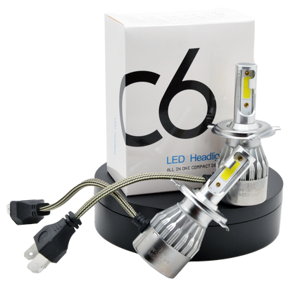 Kit de luces led  blanca para carro C6 mini H7 automática  de 72w