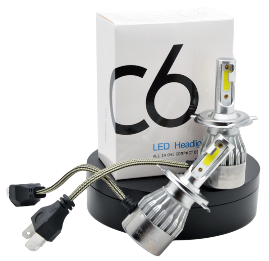 Kit de luces led  blanca para carro C6 mini H7 automática  de 72w