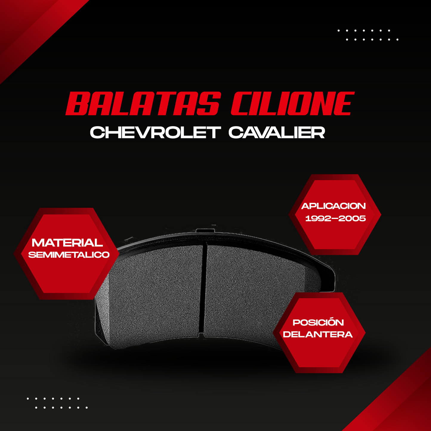 Balatas Delanteras Cavalier 1992–1995 | Frenado Seguro