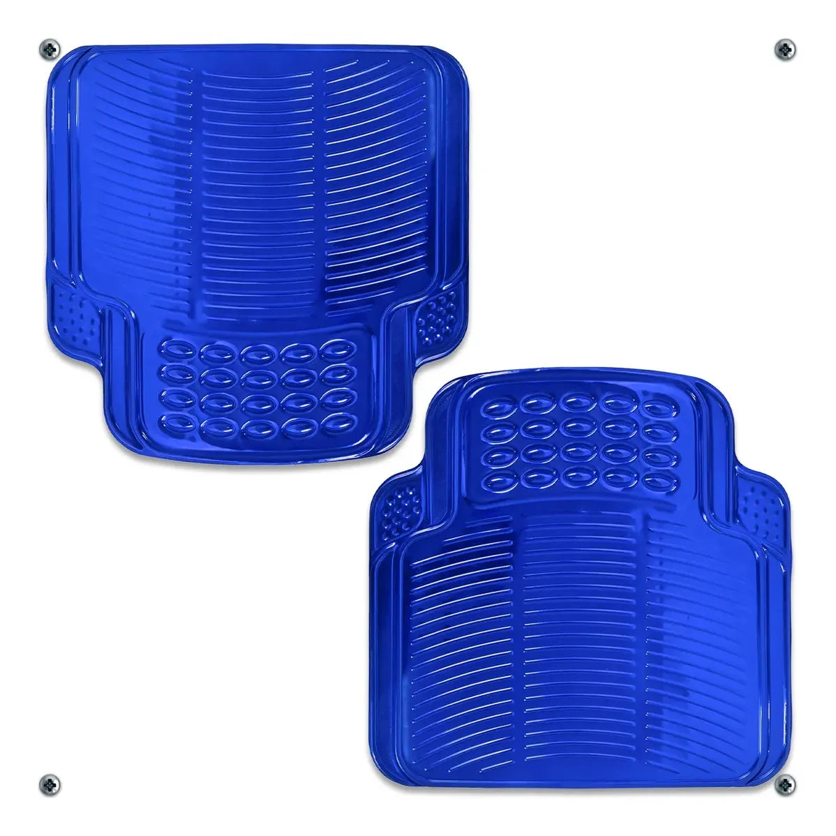Tapetes Auto Universales Azul Cromado 4P Metalizados | TAKAMAYA