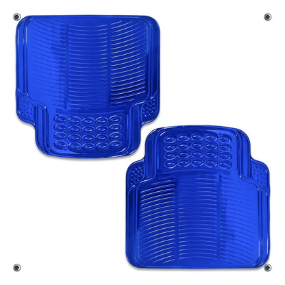 Tapetes Auto Universales Azul Cromado 4P Metalizados | TAKAMAYA