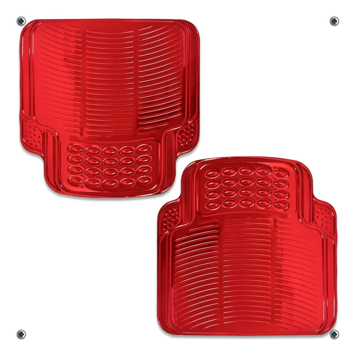 Tapetes Auto Universales Rojo Cromado 4P Metalizados | TAKAMAYA
