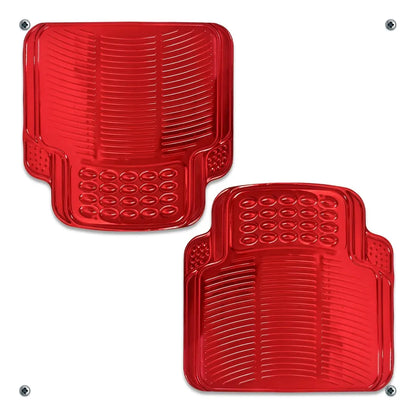 Tapetes Auto Universales Rojo Cromado 4P Metalizados | TAKAMAYA