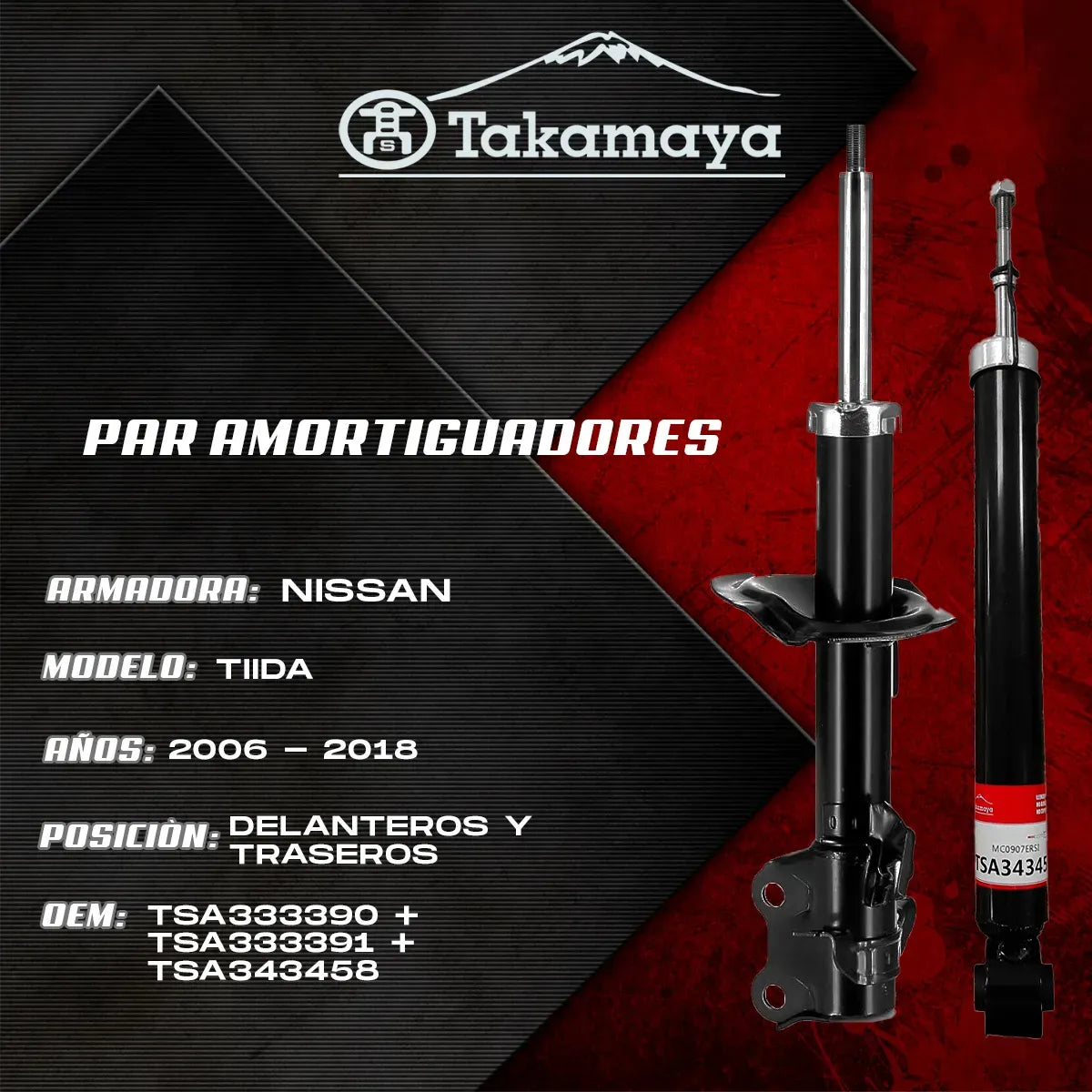 Amortiguadores Nissan Versa 2012–2016 | Kit 4 Piezas Del/Tras