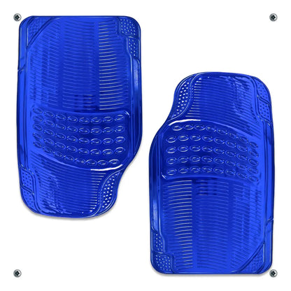 Tapetes Auto Universales Azul Cromado 4P Metalizados | TAKAMAYA