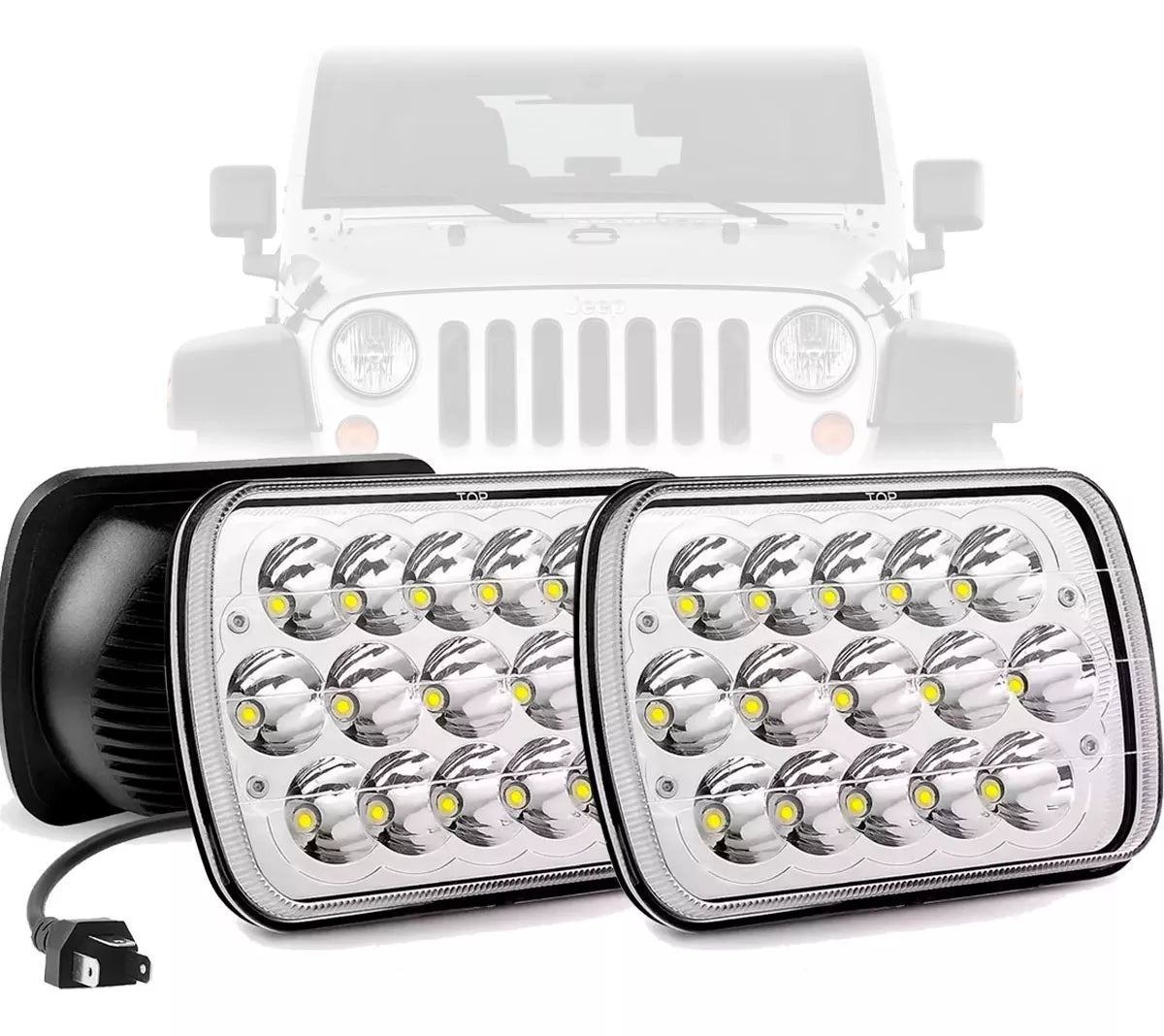 Faros Hiper Led 45w 7x5 Led Luz Alta Baja Jeep Pick Up