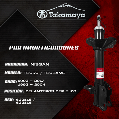 Amortiguadores delanteros para Nissan Tsuru III 1992-2017