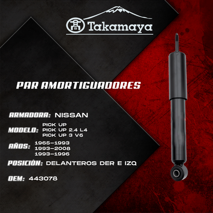 Amortiguadores Delanteros Nissan Pick Up D21 1994–2008 | Gas
