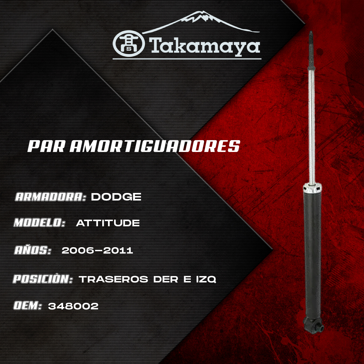 Par Amortiguadores Traseros Dodge Attitude 2006–2011 | Gas