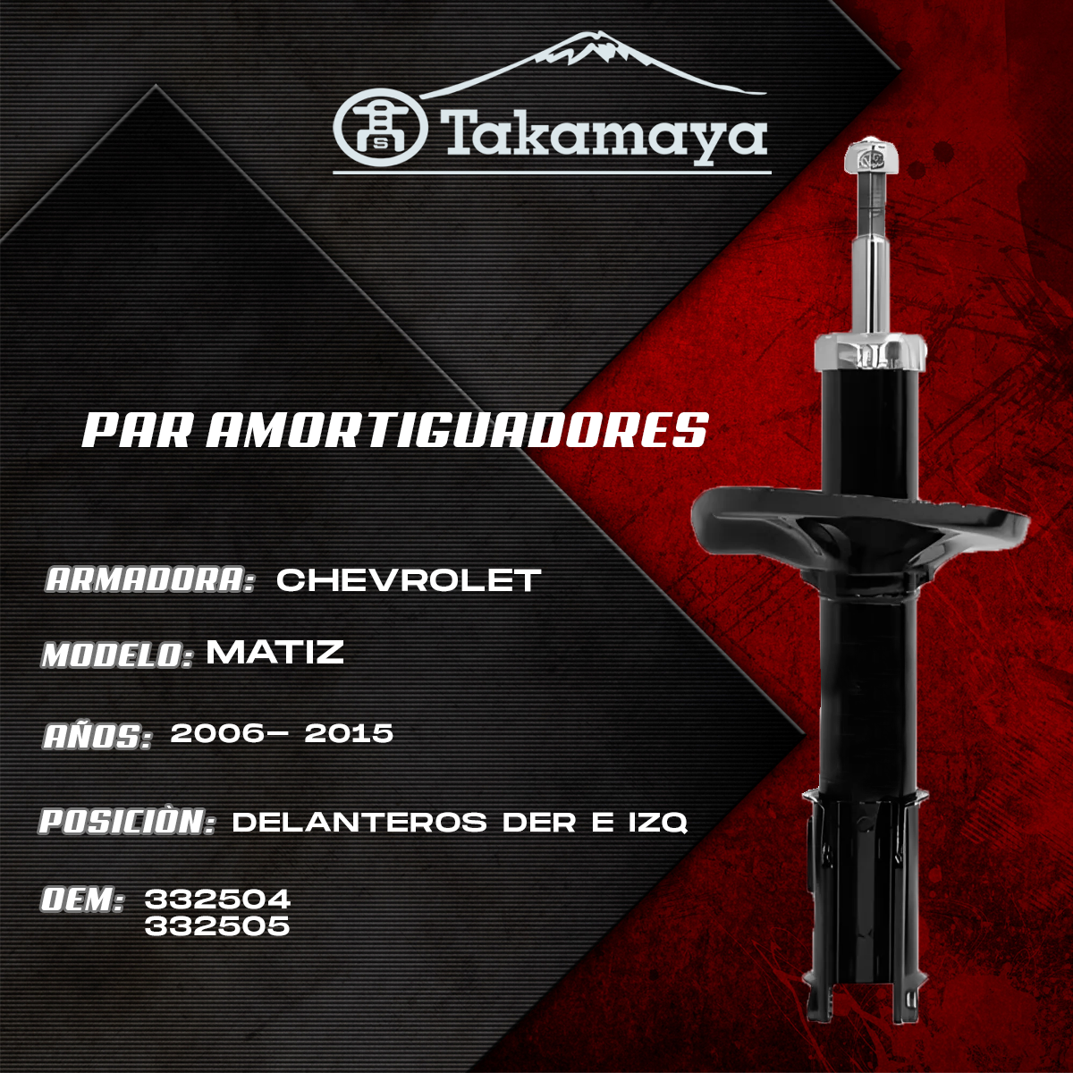 Par Amortiguadores Delanteros Matiz 2006–2015 | Gas Izq/Der