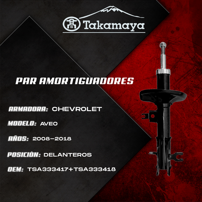 Amortiguadores Delanteros Aveo NG 2008–2018 a Gas | Par