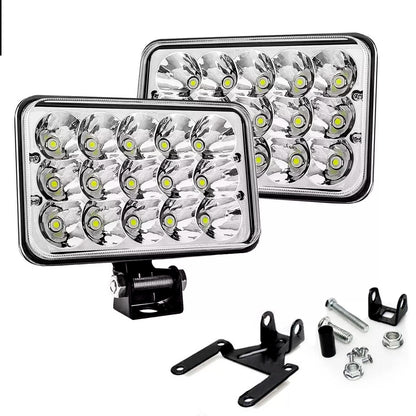Faros 15 Hiper Led cuadrado  4x6 5 Pulgada Alta Intensidad H4