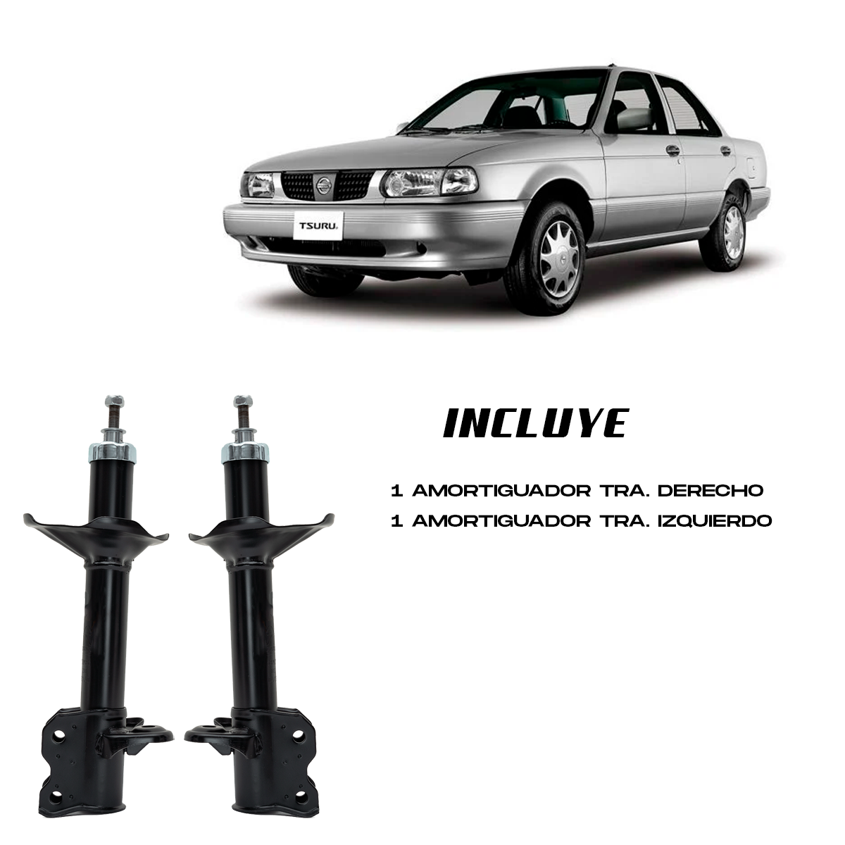 Amortiguadores Traseros Tsuru III 1992–2017 | Par Alta Calidad
